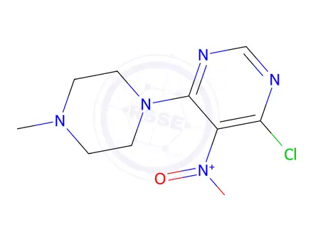 Chemical structure of 4-CHLORO-6-(4-METHYL-1-PIPERAZINYL)-5-NITROPYRIMIDINE