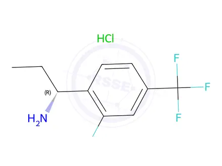 Chemical structure of (R)-1-(2-Fluoro-4-(trifluoromethyl)phenyl)propan-1-amine hydrochloride