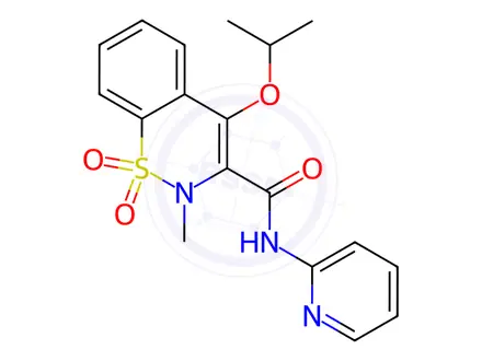 Chemical structure of 4-Isopropoxy-2-methyl-N-(2-pyridinyl)-2H-1,2-benzothiazine-3-carboxamide 1,1-Dioxide