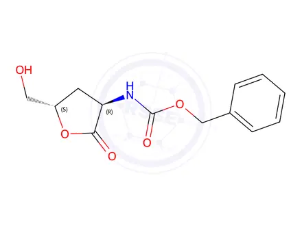 Chemical structure of D-erythro-Pentonic acid, 2,3-dideoxy-2-[[(phenylmethoxy)carbonyl]amino]-, gamma-lactone (9CI)