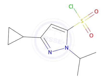 Chemical structure of 3-Cyclopropyl-1-isopropyl-1h-pyrazole-5-sulfonyl chloride