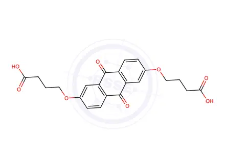 Chemical structure of 4,4'-((9,10-Dioxo-9,10-dihydroanthracene-2,6-diyl)bis(oxy))dibutanoic acid