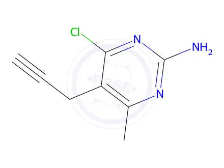 Chemical structure of 4-Chloro-6-methyl-5-(2-propynyl)-2-pyrimidinamine