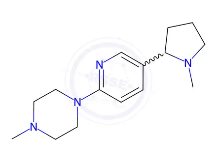 Chemical structure of 1-Methyl-4-(5-(1-methylpyrrolidin-2-yl)pyridin-2-yl)piperazine