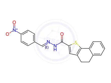 Chemical structure of N'-[(1E)-(4-Nitrophenyl)methylidene]-4H,5H-naphtho[1,2-b]thiophene-2-carbohydrazide