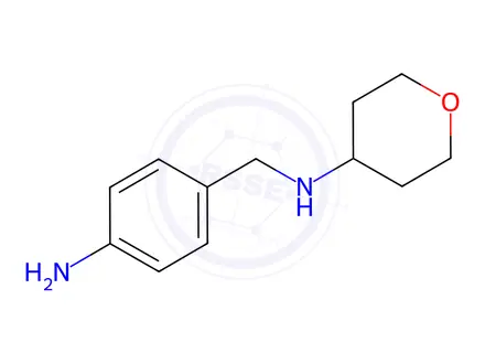 Chemical structure of N-[(4-aminophenyl)methyl]oxan-4-amine