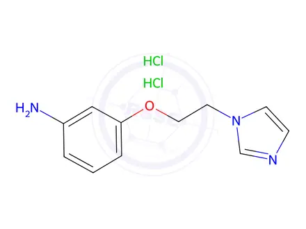 Chemical structure of 3-[2-(1H-Imidazol-1-yl)ethoxy]aniline Dihydrochloride