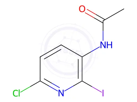 Chemical structure of Acetamide, N-(6-chloro-2-iodo-3-pyridinyl)-