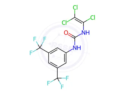 Chemical structure of N-[3,5-di(trifluoromethyl)phenyl]-N'-(1,2,2-trichlorovinyl)urea