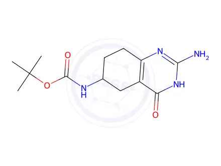 Chemical structure of tert-Butyl (2-amino-4-oxo-3,4,5,6,7,8-hexahydroquinazolin-6-yl)carbamate