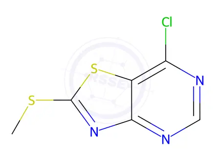 Chemical structure of 7-Chloro-2-(methylsulfanyl)-[1,3]thiazolo[4,5-d]pyrimidine