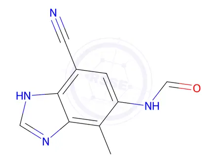 Chemical structure of N-(7-Cyano-4-methyl-1H-benzo[d]imidazol-5-yl)formamide