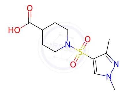 Chemical structure of 1-(1,3-Dimethyl-1H-pyrazole-4-sulfonyl)-piperidine-4-carboxylic acid