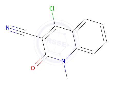 Chemical structure of 4-Chloro-1-methyl-2-oxo-1,2-dihydroquinoline-3-carbonitrile