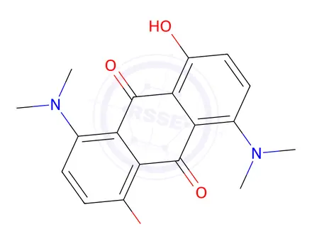Chemical structure of 1,5-Bis(dimethylamino)-4,8-dihydroxy-9,10-anthracenedione