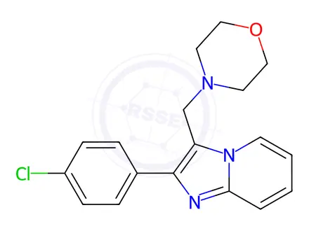 Chemical structure of 2-(4-chlorophenyl)-3-(morpholinomethyl)imidazo[1,2-a]pyridine