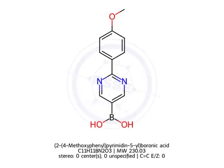 Chemical structure of (2-(4-Methoxyphenyl)pyrimidin-5-yl)boronic acid