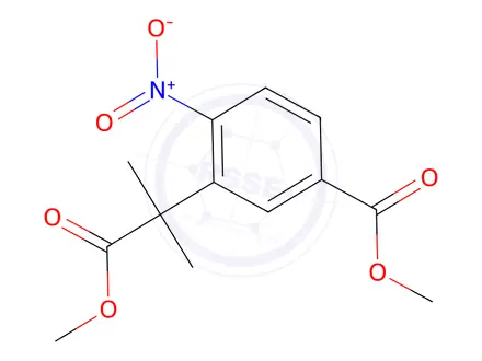 Chemical structure of Methyl 3-(2-(methoxycarbonyl)propan-2-yl)-4-nitrobenzoate