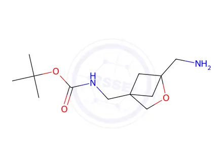 Chemical structure of Tert-butyl ((1-(aminomethyl)-2-oxabicyclo[2.1.1]Hexan-4-yl)methyl)carbamate