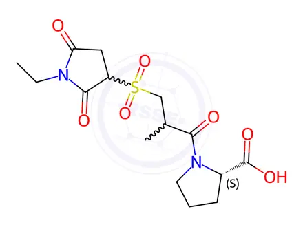 Chemical structure of captopril N-ethylmaleimide sulfone