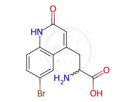 Chemical structure of 2-Amino-3-(6-bromo-2-oxo-1,2-dihydroquinolin-4-yl)propanoic Acid