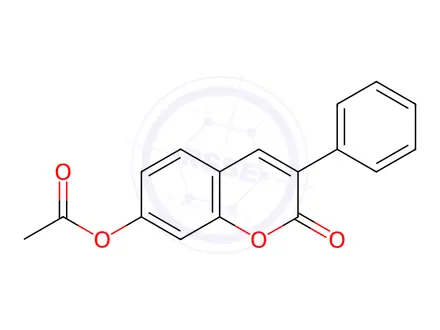 Chemical structure of 2-Oxo-3-phenyl-2H-chromen-7-yl acetate