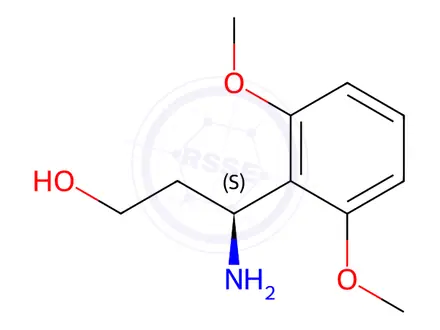 Chemical structure of (3S)-3-AMINO-3-(2,6-DIMETHOXYPHENYL)PROPAN-1-OL