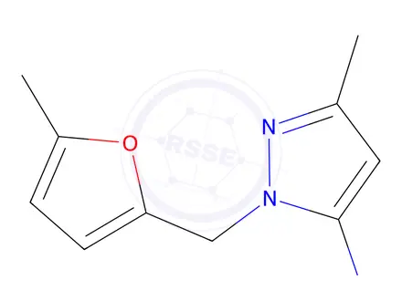 Chemical structure of 5-Methyl-2-(5-methyl-furan-2-ylmethyl)-2H-pyrazol-3-ylamine