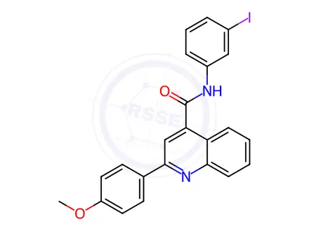 Chemical structure of N-(3-Iodophenyl)-2-(4-methoxyphenyl)quinoline-4-carboxamide