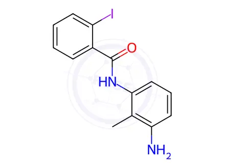 Chemical structure of N-(3-amino-2-methylphenyl)-2-iodobenzamide
