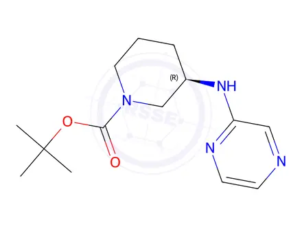Chemical structure of (R)-tert-Butyl 3-(pyrazin-2-ylamino)piperidine-1-carboxylate