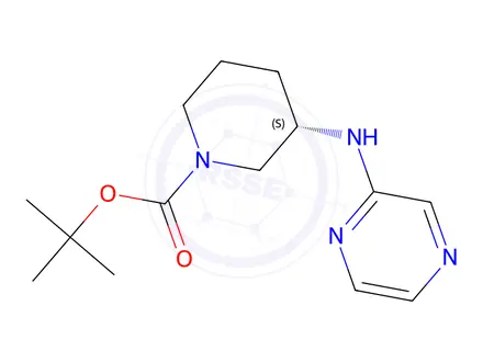 Chemical structure of (S)-tert-Butyl 3-(pyrazin-2-ylamino)piperidine-1-carboxylate