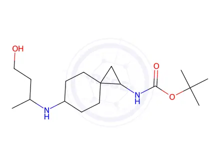 Chemical structure of tert-butyl N-[6-[(3-hydroxy-1-methyl-propyl)amino]spiro[2.5]octan-2-yl]carbamate