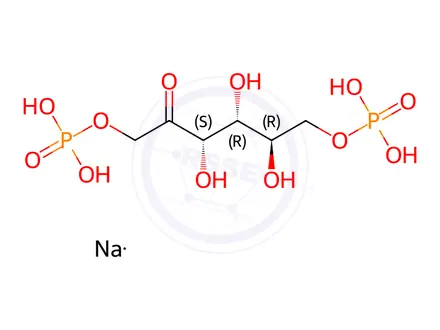 Chemical structure of d-Fructose, 1,6-bis(dihydrogen phosphate), sodium salt