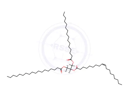 Chemical structure of 1-Palmitoyl-2-oleoyl-3-stearoyl-rac-glycerol-d5