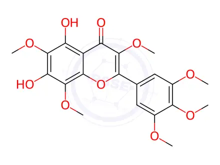 Chemical structure of 5,7-Dihydroxy 3,3′,4′,5′,6,8-hexamethoxyflavone