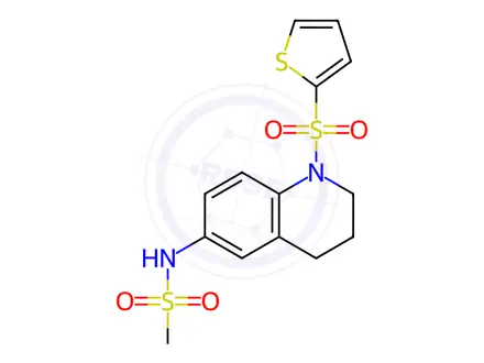 Chemical structure of N-(1-(Thiophen-2-ylsulfonyl)-1,2,3,4-tetrahydroquinolin-6-yl)methanesulfonamide