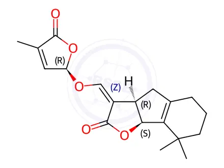 Chemical structure of (±)5-Deoxy-strigol