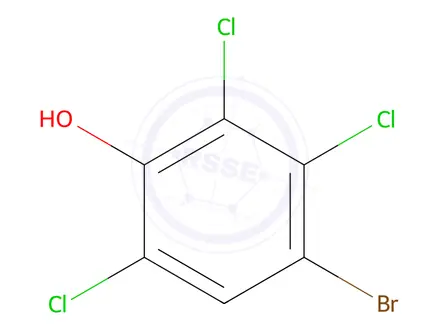 Chemical structure of 4-bromo-2,3,6-trichlorophenol