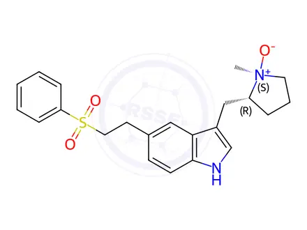 Chemical structure of (1S,2R)-1-Methyl-2-((5-(2-(phenylsulfonyl)ethyl)-1H-indol-3-yl)methyl)pyrrolidine 1-Oxide