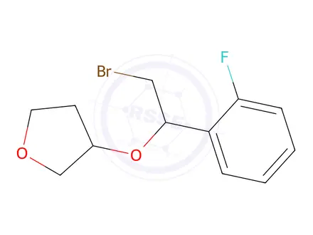 Chemical structure of 3-(2-Bromo-1-(2-fluorophenyl)ethoxy)tetrahydrofuran