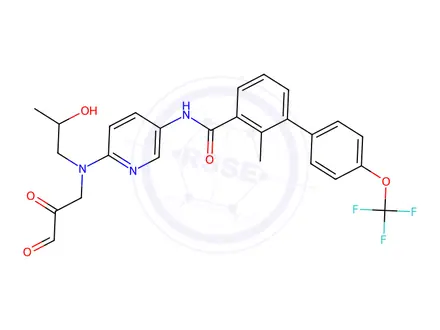 Chemical structure of N-(6-((2,3-dioxopropyl)(2-hydroxypropyl)amino)pyridin-3-yl)-2-methyl-4'-(trifluoromethoxy)-[1,1'-biphenyl]-3-carboxamide