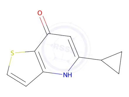 Chemical structure of 5-cyclopropyl-4H,7H-thieno[3,2-b]pyridin-7-one