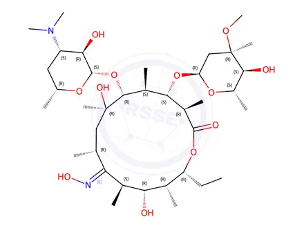 Chemical structure of Erythromycin B Oxime