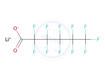Chemical structure of Lithium perfluorohexanoate