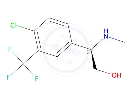 Chemical structure of (R)-2-(4-chloro-3-(trifluoromethyl)phenyl)-2-(methylamino)ethan-1-ol