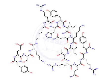 Chemical structure of neuropeptide Y, Ahx(5-24), gamma-Glu(2)-epsilon-Lys(30)-