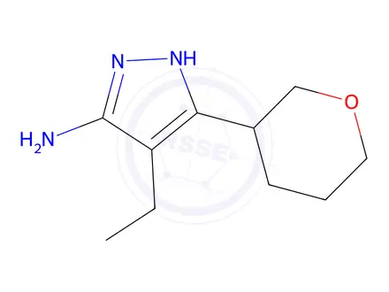 Chemical structure of 4-Ethyl-3-(tetrahydro-2h-pyran-3-yl)-1h-pyrazol-5-amine