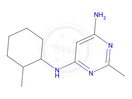Chemical structure of 2-methyl-n4-(2-methylcyclohexyl)pyrimidine-4,6-diamine