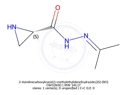 Chemical structure of 2-Aziridinecarboxylicacid,(1-methylethylidene)hydrazide,(2S)-(9CI)